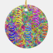 Festive Party Confetti Pattern Keramisch Ornament (Achterkant)