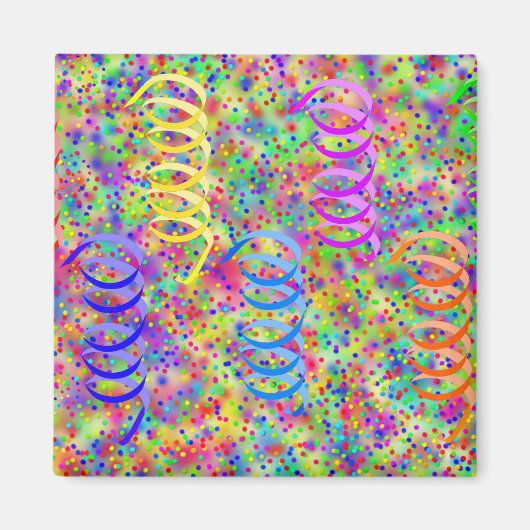 Festive Party Confetti Pattern Magneet (Voorkant)