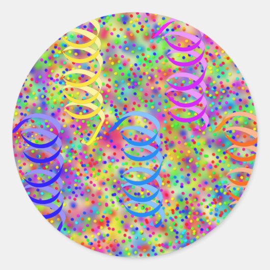 Festive Party Confetti Pattern Ronde Sticker (Voorkant)