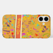 Festive Party Confetti Toss over Oranje aangepast Case-Mate iPhone Case (Achterkant (horizontaal))