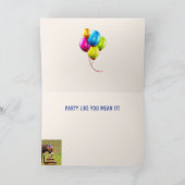 Festive Party Donkey Funny Birthday Kaart (Binnen)