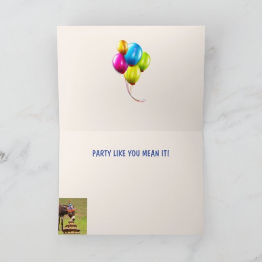 Festive Party Donkey Funny Birthday Kaart (Binnen)