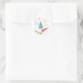 Festive Party Pet met Noisemakers Ronde Sticker (Tas)