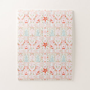 Festive Pastel Merry Kerstfeestdag Legpuzzel