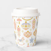 Festive Pastel Ornaments Paper cup Papieren Bekers (Achterkant)