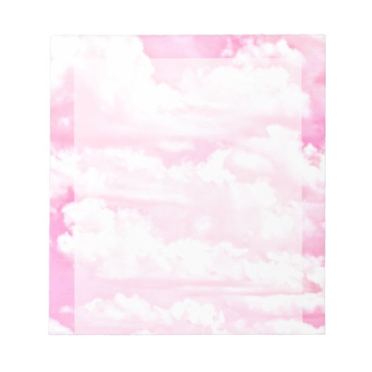 Festive Pastel Pink happy Clouds Notitieblok (Voorkant)