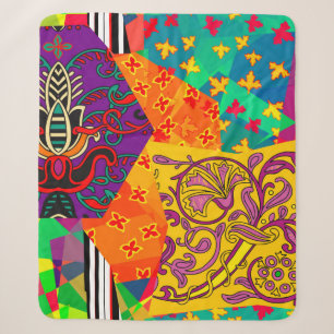 Festive patchwork in indian , turks , italiaans , sherpa deken