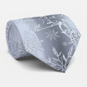 Festive Pattern Holiday Blue Snowflake Winter #2 Stropdas (Opgerold)