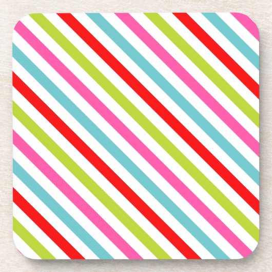Festive Pattern – Retro Holiday Stripes Bier Onderzetter (Voorkant)