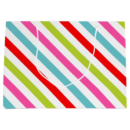 Festive Pattern – Retro Holiday Stripes Groot Cadeauzakje (Voorkant)