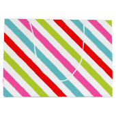 Festive Pattern – Retro Holiday Stripes Groot Cadeauzakje (Achterkant)