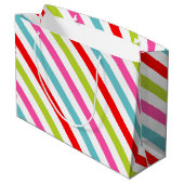 Festive Pattern – Retro Holiday Stripes Groot Cadeauzakje (Achterkant Gekanteld)