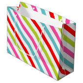Festive Pattern – Retro Holiday Stripes Groot Cadeauzakje (Voorkant Gekanteld)