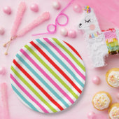 Festive Pattern – Retro Holiday Stripes Papieren Bordje (Feest)