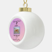 Festive Pawprint Holiday Keepsake Keramische Bal Ornament (Rechts)