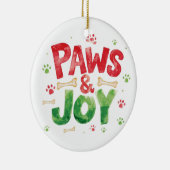 Festive "Paws and Joy" Christmas Pet Lover Holiday Keramisch Ornament (Rechts)