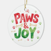 Festive "Paws and Joy" Christmas Pet Lover Holiday Keramisch Ornament (Links)