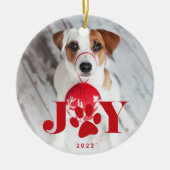 Festive Paws | Foto Pet Keramisch Ornament (Voorkant)