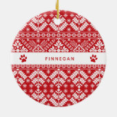 Festive Paws | Foto Pet Keramisch Ornament (Achterkant)