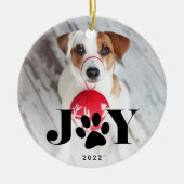 Festive Paws | Foto Pet Keramisch Ornament (Voorkant)