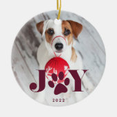 Festive Paws | Foto Pet Keramisch Ornament (Voorkant)