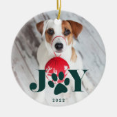 Festive Paws | Foto Pet Keramisch Ornament (Voorkant)