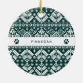 Festive Paws | Foto Pet Keramisch Ornament (Achterkant)