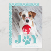 Festive Paws | Pet Photo Holiday Card Feestdagenkaart (Voorkant / Achterkant)