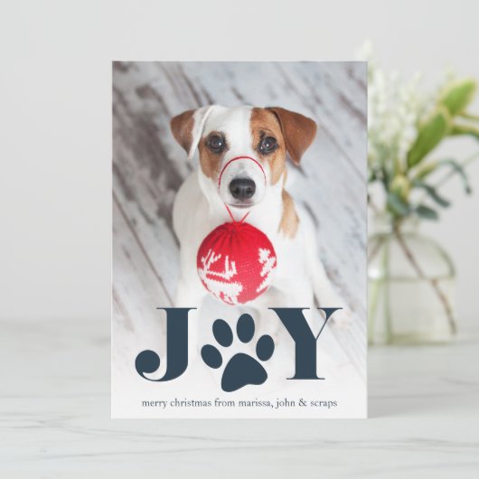 Festive Paws | Pet Photo Holiday Card Feestdagenkaart (Staand voorkant)