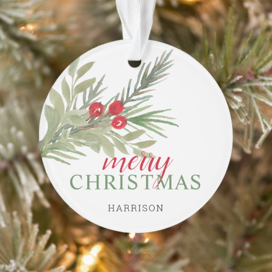 Festive Peace on Earth 3 Foto Collage Ornament (Boom)