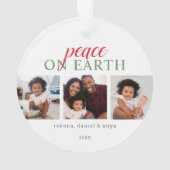 Festive Peace on Earth 3 Foto Collage Ornament (achterkant)
