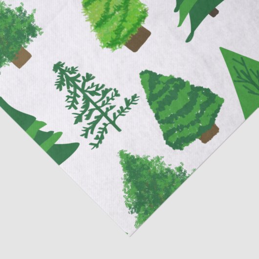 Festive Peace on Earth Kerstbomen Patter Tissuepapier (Detail)