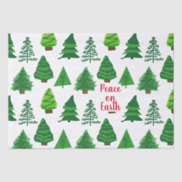 Festive Peace on Earth Kerstbomen Patter Tissuepapier