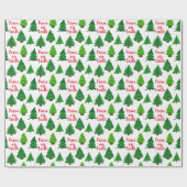 Festive Peace on Earth Kerstbomen Pattern Cadeaupapier (Vlak)