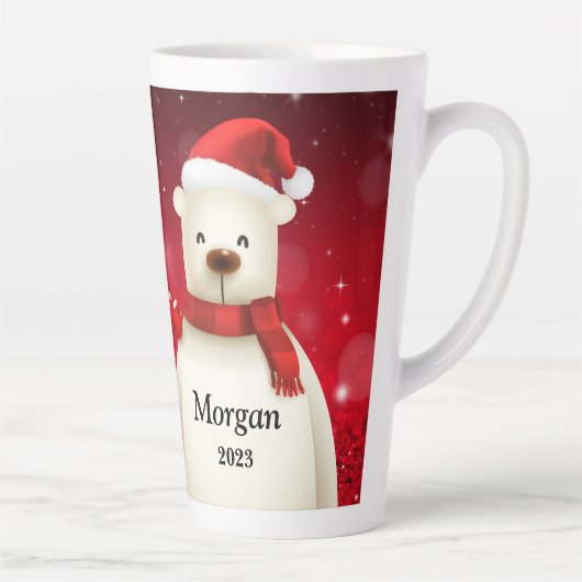 Festive PENGUIN & BEAR MERRY CHRISTMAS Latte Mug Latte Mok (Rechts)