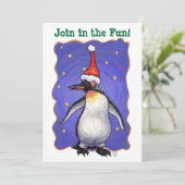 Festive Penguin-hoofden en kerstmis Kaart (Staand voorkant)