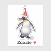 Festive Penguin in a Santa Hat Sticker (Vel)