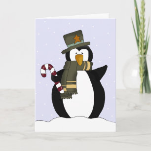Festive Penguin-kerstKaart Feestdagen Kaart