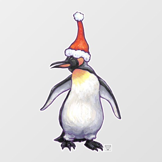 Festive Penguin-kerstvensterkoeling Raamsticker (Vel)