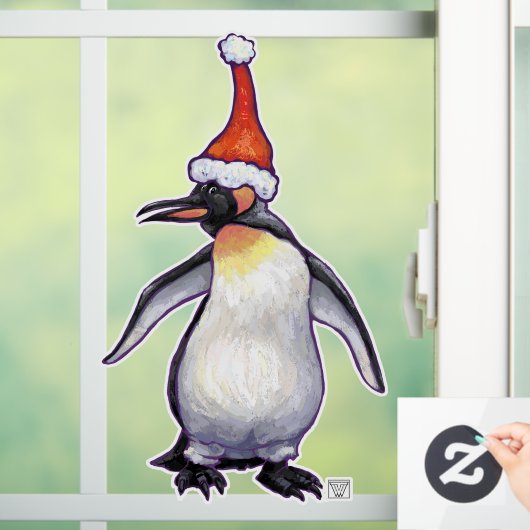 Festive Penguin-kerstvensterkoeling Raamsticker (Huis)