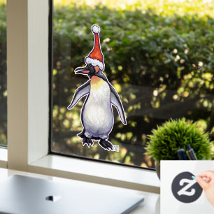 Festive Penguin-kerstvensterkoeling Raamsticker