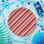 Festive Peppermint Stripe Pattern-Borden Papieren Bordje (Feest)
