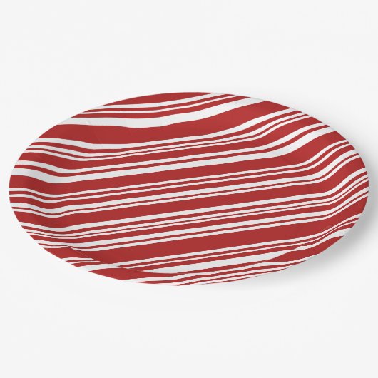 Festive Peppermint Stripe Pattern-Borden Papieren Bordje (Gekanteld)