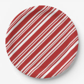 Festive Peppermint Stripe Pattern-Borden Papieren Bordje (Voorkant)
