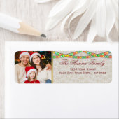 Festive Personalized Family Photo Christmas Lights Etiket (Insitu)