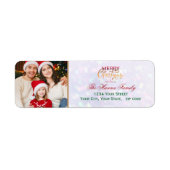 Festive Personalized Family Photo Merry Christmas Etiket (Voorkant)