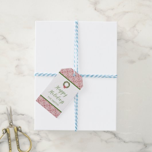Festive Personalized Holiday Gift Tag Cadeaulabel (Met Touw)