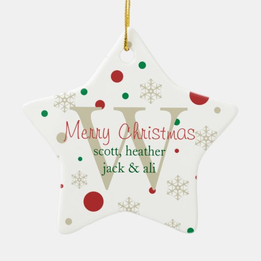 Festive Personlized Monogram Ornament (Voorkant)