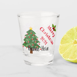 Festive Persoonlijke naam kerstgeblazen glas