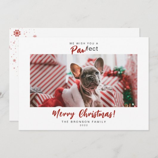 Festive Pet Photo Merry Kerstscript Feestdagenkaart (Voorkant / Achterkant)